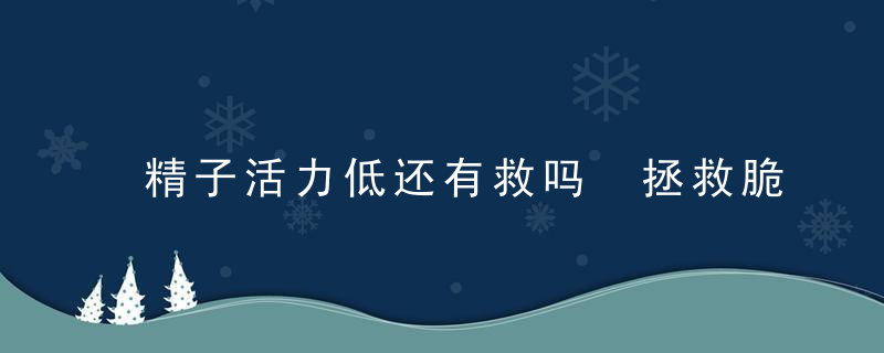 精子活力低还有救吗 拯救脆弱精子的秘诀在这里